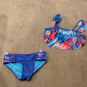 Wonder Nation Tropical Floral Kids Bikini Set